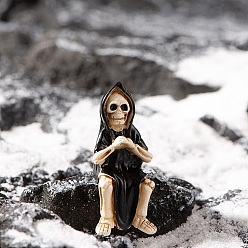 Skeleton Миниатюрные фигурки из смолы на Хэллоуин, аксессуар для кукольного домика, скелет, 38x17 мм