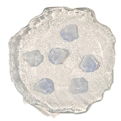 Светлый Стально-синий Прозрачные подвески-лэмпворк ручной работы, Petaline, светло-стальной синий, 15 мм