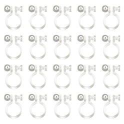 Прозрачный Серьги-клипсы, прозрачные, 11x7x3 мм