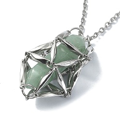 Нержавеющая Сталь Цвет Не тускнеет 304 плетеный мешочек из нержавеющей стали в технике макраме пустой держатель для камней изготовление ожерелий, кабель цепи ожерелье, цвет нержавеющей стали, 18 дюйм (45.6 см)