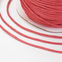 Red Waxed Cotton Thread Cords, Red, 1.5mm, about 100yards/roll(300 feet/roll)