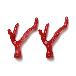 (123L) Белый крем непрозрачный блеск Акриловые подвески, коралл, огнеупорный кирпич, 49x32x9 мм, отверстие : 1.8 мм, Около 290 шт / 500 г