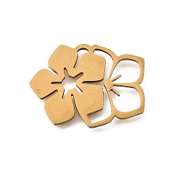 Золотой 201 подвески из нержавеющей стали, лазерная резка, цветочный шарм, золотые, 18x24x1 мм, отверстие : 3x1 мм