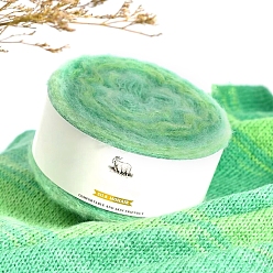 Зеленый лайм Пряжа для вязания градиентный шелк мохер, для одежды шарфы свитера шали шапки, зеленый лайм, 0.5~1 мм, около 273.40 ярдов (250 м) / моток