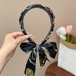 Черный Ленты для волос из полиэстера, аксессуары для волос для женщин и девочек, чёрные, 143x126x14 мм