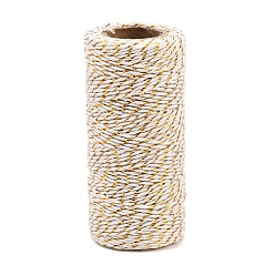 Фора Хлопковые нити с эффектом металлик, макраме шнур, декоративные нитки, для поделок ремесел, упаковка подарков и изготовление ювелирных изделий, золотые, оранжевые, 1.5 мм, около 54.68 ярдов (50 м) / рулон
