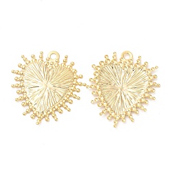 Настоящее золото 24K Латунные филигранные подвески, без кадмия и без свинца, шарма сердца, реальный 24 k позолоченный, 33.5x30.5x1 мм, отверстие : 2.2 мм