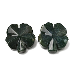 Indian Agate Natural Indian Agate Carved Clover Display Decorration, for Home Office Desk Decoration, 27~27.5x27.5~28x7~8mm
