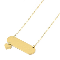 Золотой Ионное покрытие (IP) 304 ожерелья с подвесками в форме сердца из нержавеющей стали для женщин, золотые, 17.5 дюйм (44 см)