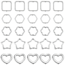 Mixed Shapes 150шт 5 стили сплав бусины рамка, для изготовления ювелирных изделий, платина, без кадмия и без свинца, разнообразные, 12~14.5x12.5~15.5x3~4 мм, отверстие : 1.6~1.8 мм, 30 шт / стиль