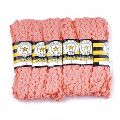 Светло-Коралловый Ленты из полипропиленового волокна, форма волны, свет коралловый, 7~8 мм, 15 двор / пачка, 6 расслоения / мешок