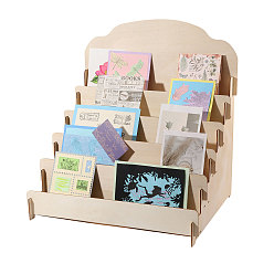 Папайя Оранжевый 5-ярусные деревянные подставки для поздравительных открыток, papayawhip, 40x33x45 см