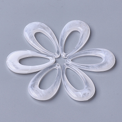 Clear Acrylic Pendants, Imitation Gemstone Style, teardrop, Clear, 44.5x25.5x6mm, Hole: 1.4mm, about 185pcs/500g