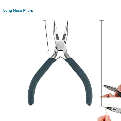 Нержавеющая Сталь Цвет Плоскогубцы из нержавеющей стали, не оставляющие следов ржавчины, изготовления ювелирных изделий поставок, плоскогубцы с длинным носом, цвет нержавеющей стали, 11.6 см