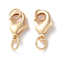 Light Gold Стойки обшивки латунь когтя омара застежками, с прыжковых колец, долговечный, без свинца и без кадмия, золотой свет, 12x7x3 мм, отверстие : 3 мм