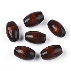 Кокосово-Коричневый Окрашенные распылением деревянные бусины Schima, рис, кокосового коричневый, 9.5~10x6~6.5 мм, отверстие : 1.8~2 мм