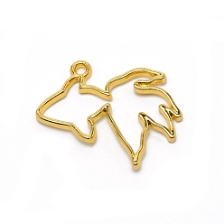 Золотой Подвески из цинкового сплава, для изготовления кулонов, рыба, золотые, 26x29x2 мм, отверстие : 1.8 мм