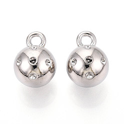 Платина Фурнитура из стразов и сплава , мяч, платина, 16.5x12 мм, отверстие : 2.5 мм, пригодный для стразов 1.6 мм
