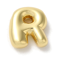 Letter R Brass Pendants, Long-Lasting Plated, Real 18K Gold Plated, Letter R, 10x9x3.5mm, Hole: 1.4mm