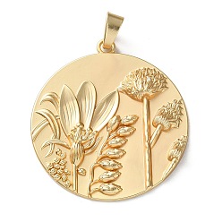 Цветок Большие сплавочные подвески, долговечный, без свинца, без никеля и без кадмия, матовое золото, цветок, 71.5x65x6 мм, отверстие : 11.5x5 мм