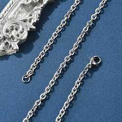 Нержавеющая Сталь Цвет Устойчивый к потускнению классический простой 304 нержавеющая сталь мужской женский кабель цепочка ожерелье изготовление, с карабин-лобстерами , цвет нержавеющей стали, 23.6 дюйм (59.9 см)