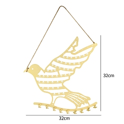 Golden Metal Hang Earring Rack, Earrings Display Stand, Pigeon, Golden, 32x32cm