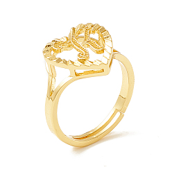 Letter K Регулируемые кольца с алфавитом из настоящей позолоченной латуни 18k, сердце с начальным кольцом обещания для женщин, без кадмия и без свинца, letter.k, размер США 5 1/4 (15.9 мм)