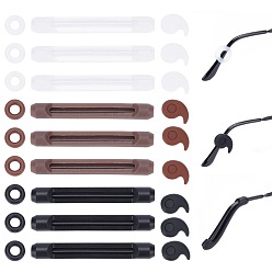 Couleur Mélangete Contour d'oreille en silicone, support antidérapant, couleur mixte, 19.5x13.2x6.5mm, 3 couleurs, 2 paires / couleur, 6 paires