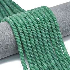 Зеленый Авантюрин Нити бусин из натурального матового зеленого авантюрина, рондель, 6x2 мм, отверстие : 1 мм, около 150~160 шт / нитка, 14.57~14.96'' (37~38 см)
