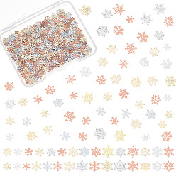 Платиновый & Золотой 800шт 20 стиль латунные кабошоны, аксессуары для украшения ногтей для женщин, снежинка, платиной и золотом, 4~6x3.5~5.5x0.1 мм, 40 шт / стиль