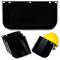 Белый Защитный щиток для лица из поликарбоната, прямоугольные, белые, 200x395x2.5 мм, отверстия : 7.5x18.5 mm и 7.5x17 мм