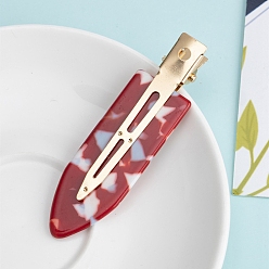 (123L) Белый крем непрозрачный блеск Заколки из кожи аллигатора из ацетата целлюлозы, аксессуары для волос для женщин и девочек, огнеупорный кирпич, 67x19 мм