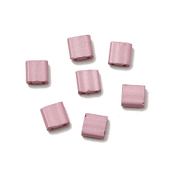 Розово-Коричневый 2 Отверстие для выпечки краски стеклянные бусины, квадратный, розово-коричневый, 5x5x2 мм, отверстие : 0.8 мм