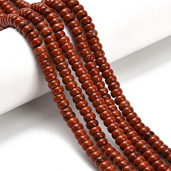 Красный Камень Натуральные красные яшмы бусы пряди, рондель, класса AB +, 4x2 мм, отверстие : 0.9 мм, около 160~162 шт / нитка, 14.96~15.16 дюйм (38~38.5 см)