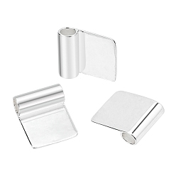 Серебро Латуни клея на плоские площадки поручительств, серебряные, 18x15.5 мм, отверстие : 4.5 мм, 16 шт / коробка