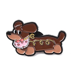 Собака Эмалевые булавки, булавки для лацканов из сплава для одежды рюкзака, чёрные, собака, 22.5x36.5 мм