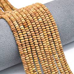 Деревянный Кружевный Камень Натуральное дерево каменным кружевом бисер нитей, матовые, рондель, 4x2 мм, отверстие : 0.9 мм, около 167~173 шт / нитка, 15.16~15.35 дюйм (38.5~39 см)