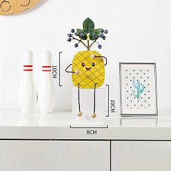 Ананас Украшения из искусственных растений, с деревянным держателем в форме фруктов, узор ананаса, 80x200 мм