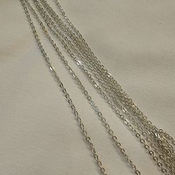 Серебро 925 плоские кабельные цепи из стерлингового серебра, пайки, серебряные, ссылка: 1.6x1x0.5 mm