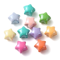 Mixed Color Opaque Acrylic Beads, Star, Mixed Color, 16.5x16.5x14mm, Hole: 2.6mm