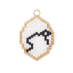 Овен Подвески из стеклянных бусин с изображением двенадцати созвездий, с 304 кольцом из нержавеющей стали, реальный 18 k позолоченный, Овен, 27x20x1.5 мм, отверстие : 2.5 мм