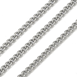 Нержавеющая Сталь Цвет 304 из нержавеющей стали обуздать цепи, несварные, с катушкой, цвет нержавеющей стали, 4.5x3x0.8~1 мм