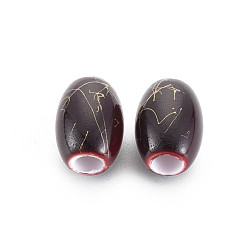 Кокосово-Коричневый Краска для выпечки непрозрачная европейская акриловая бусина, бусины с большим отверстием, волочильных станов, баррель, кокосового коричневый, 13x17.5 мм, отверстие : 5.5 мм, Около 299 шт / 500 г