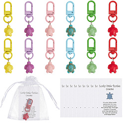 (52) Непрозрачная лаванда 1 подвеска в виде черепахи из эпоксидной смолы, с застежками из сплава и картонной бумагой и пакетом, разноцветные, 52.5 мм