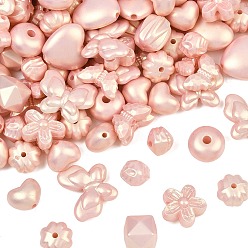 Pink Перламутровые непрозрачные акриловые бусины, разнообразные, розовые, 8~24x3~21x5~14 мм, отверстие : 1.2~15.5x1.2x7.5 мм, Около 470 шт / 500 г