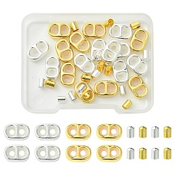 (52) Непрозрачная лаванда Наборы фурнитуры для самодельных латунных наконечников для шнуров и силиконовых подвесок-слайдеров, разноцветные, 12x8x3.5 мм, отверстие : 2 мм