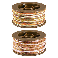 Couleur Mélangete 2 rouleaux 2 cordons torsadés ronds en polyester teints par segment de couleur, avec du plastique pour animaux de compagnie, pour la fabrication de bijoux, couleur mixte, 1mm, environ 29.53 yards (27m)/rouleau