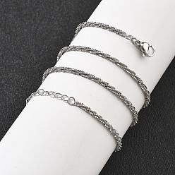 Платина Латунные цепочки из стерлингового серебра ожерелья для женщин, 304 из нержавеющей стали застежкой омар, стойки покрытие, без свинца и без кадмия, долговечный, платина, 17.91 дюйм (45.5 см)