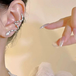 Круглые Серьги-каффы из сплава для женщин, с кубического циркония, круглые, 15 мм