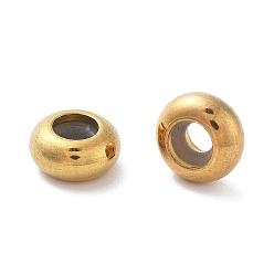 Золотой Ионное покрытие (ip) 304 шарики из нержавеющей стали, с резиной внутри, ползунки, рондель, золотые, 9x4.5 мм, отверстие : 3 мм